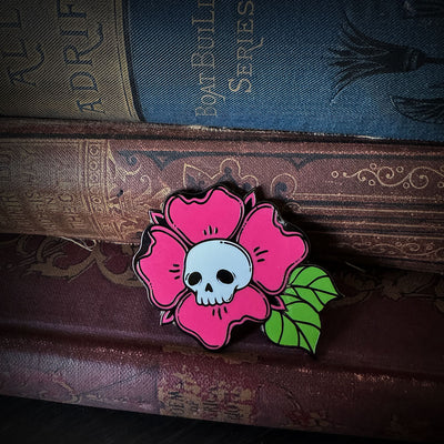 Skull Flower enamel pin