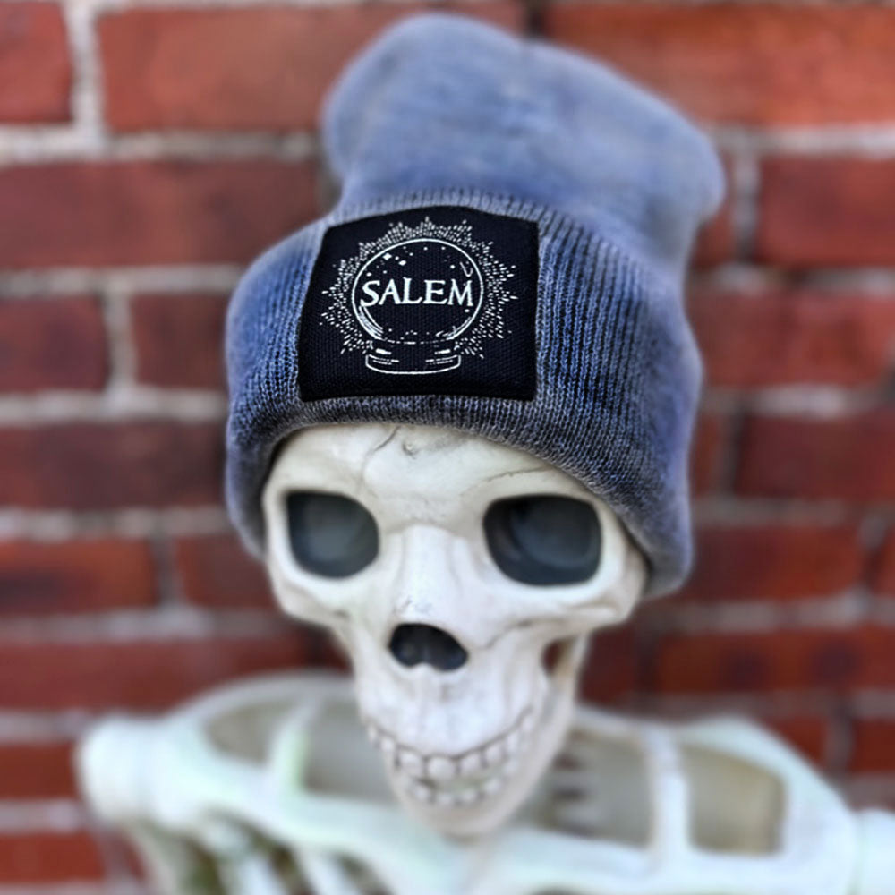 Ghostly gray Salem knit beanie