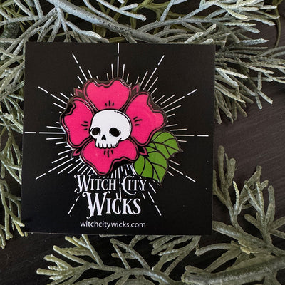 Skull Flower enamel pin