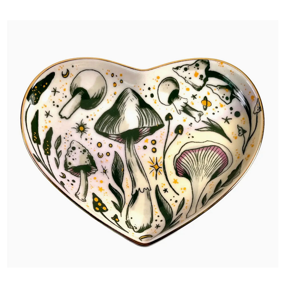 Mushroom Ceramic Heart Dish